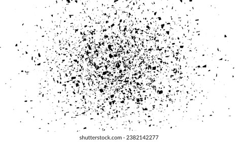 Blast from Vintage Grunge Black Texture. Dark Weathered Pattern Overlay on Transparent Background. Screen Background Sample