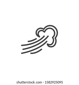 Blast of wind line icon. linear style sign for mobile concept and web design. Gust of wind blow outline vector icon. Symbol, logo illustration. Vector graphics