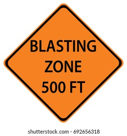 Blast Zone 500 FT sign isolated on a white background