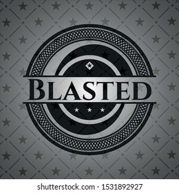 Blasted black emblem. Vector Illustration. Detailed.