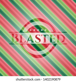 Blasted christmas colors style badge. Vector Illustration. Detailed.