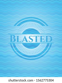 Blasted light blue water style emblem. Vector Illustration. Detailed.