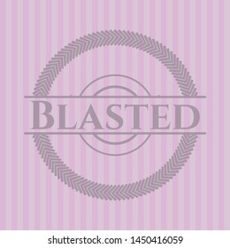 Blasted retro pink emblem. Vector Illustration. Detailed.