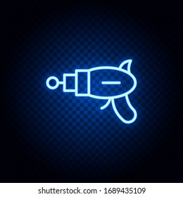 Blaster blue neon icon - Vector. Spage concept vector illustration.