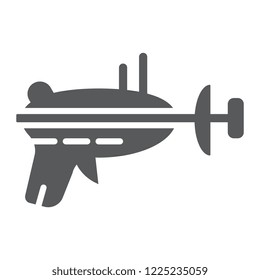 Blaster glyph icon, space and weapon, laser blaster sign, vector graphics, a solid pattern on a white background, eps 10.
