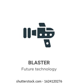 Blaster glyph icon vector on white background. Flat vector blaster icon symbol sign from modern future technology collection for mobile concept and web apps design.