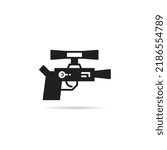 blaster gun with scope icon vector illustration