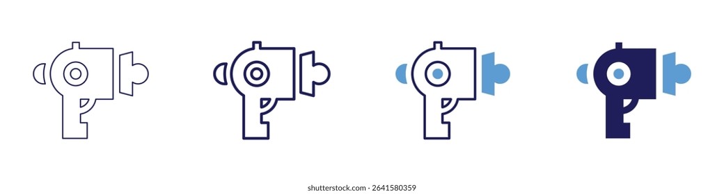 Blaster icon in 4 different styles. Thin Line, Line, Bold Line, Duotone. Duotone style. Editable stroke.