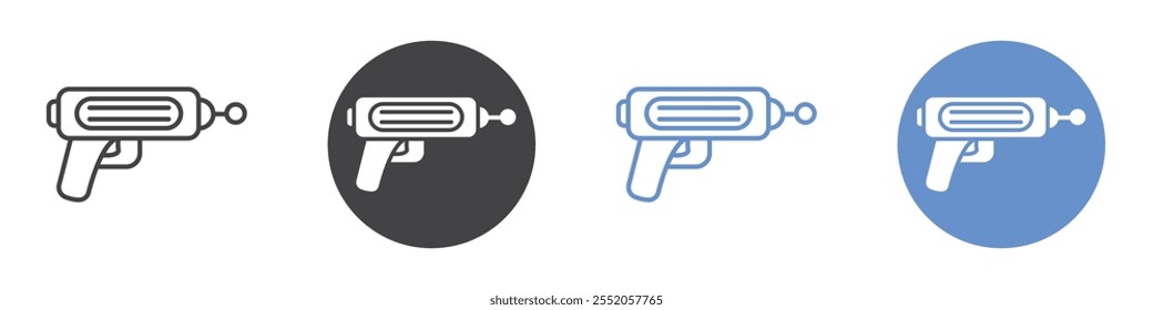 Blaster Symbol flache Linie Symbol gesetzt.