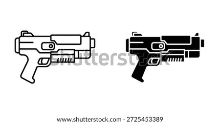 Blaster icon. Line with editable stroke and flat for Web