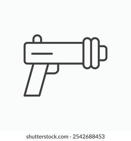 Blaster icon in thin black lines