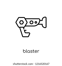 blaster icon. Trendy modern flat linear vector blaster icon on white background from thin line collection, outline vector illustration