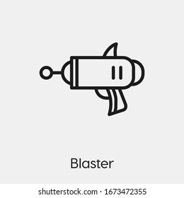 blaster icon vector. Linear style sign for mobile concept and web design. blaster symbol illustration. Pixel vector graphics - Vector.