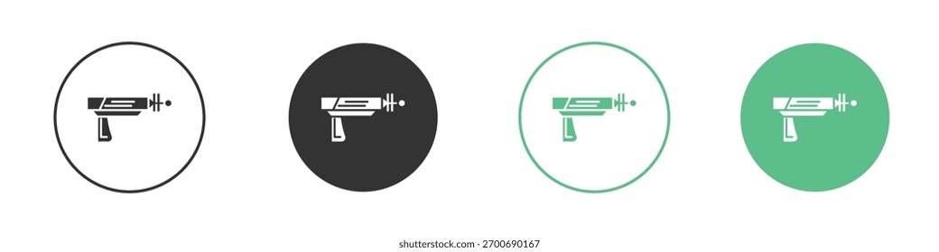 Silhueta de ícones Blaster em estilo preto plano.