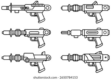 Diseño de arma láser de ciencia ficción inspirado en el arte de la línea Blaster