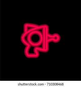 Blaster red glowing neon ui ux icon. Glowing sign logo vector