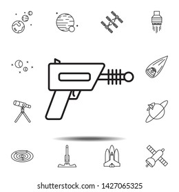blaster, shotgun, space icon. Simple thin line, outline vector element of Space icons set for UI and UX, website or mobile application