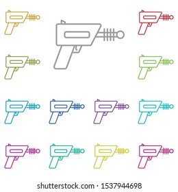 Blaster, shotgun, space multi color icon. Simple thin line, outline vector of space icons for ui and ux, website or mobile application