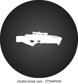 Blaster simple icon on colorful round background