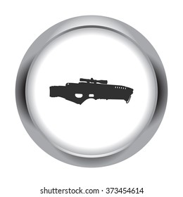 Blaster simple icon on colorful round background