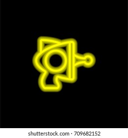 Blaster yellow glowing neon ui ux icon. Glowing sign logo vector