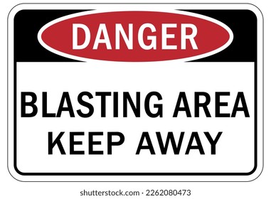 Blasting area sign and labels