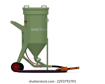 Blasting cylinder on white background