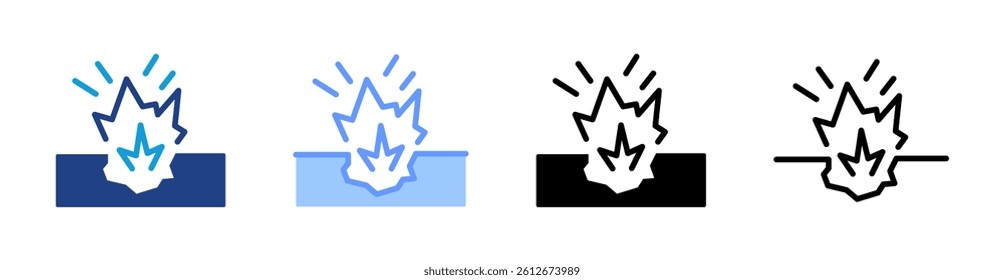 Blasting icon set multiple style collection
