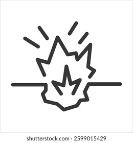 Blasting Outline Icon Vector Illustration