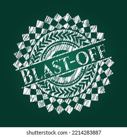 Blast-off chalk emblem. Vector Illustration. Detailed. 