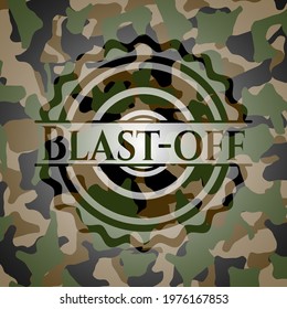 Blast-off on camouflage texture. Vector Illustration. Detailed. 