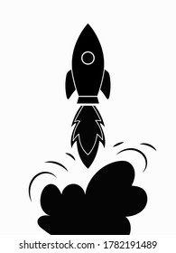 The blast-off. Vector, black logo on white background