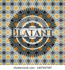 Blatant arabic style emblem. Arabesque decoration.