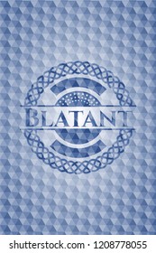 Blatant blue polygonal badge.