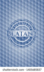 Blatant blue polygonal emblem. Vector Illustration. Detailed.