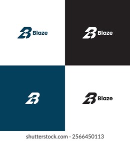 "Blaze - A Bold and Dynamic Logo Design Featuring a Stylized 'B' Lettermark, Perfect for Modern Branding, Corporate Identities, and Innovative Business Solutions"

