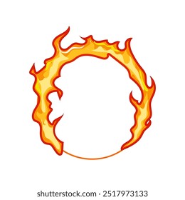 blaze circle fire cartoon. flame heat, burn inferno, smoke ignition blaze circle fire sign. isolated symbol vector illustration