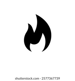 Blaze Fire, Burn Flame, Bonfire, Campfire Solid Flat Vector Icon Isolated on White Background.