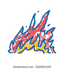 blaze fire doodle icon sketch vector. blaze fire sign. isolated symbol illustration