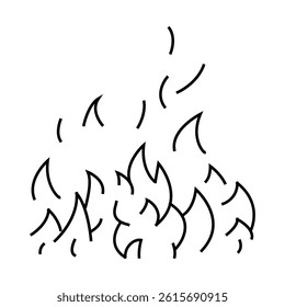 blaze fire line icon vector. blaze fire sign. isolated symbol illustration