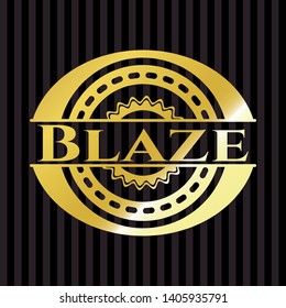 Blaze gold shiny emblem. Vector Illustration. Detailed.