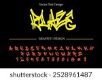 Blaze Graffiti Font vector text design, Perfect For logo designing, graffiti art, vector illustration, typography, wall art, and Other projects. SHOTLISTseason. 