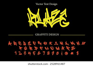 Blaze Graffiti Font vector text design, Perfect For logo designing, graffiti art, vector illustration, typography, wall art, and Other projects. SHOTLISTseason. 