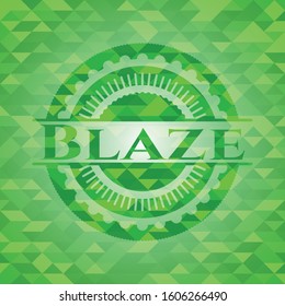 Blaze green mosaic emblem. Vector Illustration. Detailed.