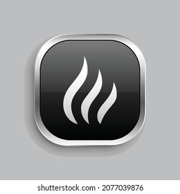 diseño de icono de línea de marcado. Estilo botón brillante rectángulo redondeado aislado en fondo gris. Ilustración del vector
