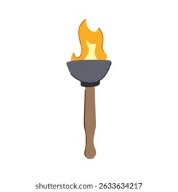 blaze torch fire cartoon. ignite burn, light heat, glow flicker blaze torch fire sign. isolated symbol vector illustration