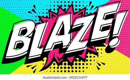 Blaze Word Pop Art on Dotted Background
