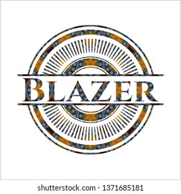 Blazer arabic style badge. Arabesque decoration.