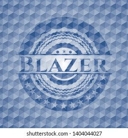 Blazer blue badge with geometric background. Vector Illustration. Detailed.
