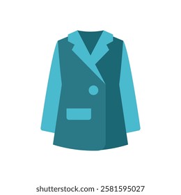 Blazer clothing icon is a simple vector illustration of a classic blazer, perfect for representing formal wear, fashion brands, and apparel design.